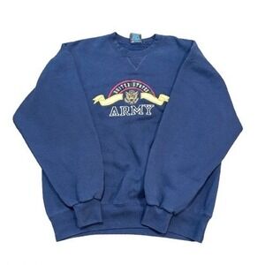Vintage Soffe Fleece Crewneck Sweatshirt United States Army Blue Size Large